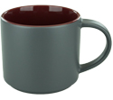 NORWICH™ MUG - BURGUNDY in / GRAY SATIN OUT